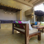 Seating area at Cloud 9 Resort in Wilpattu National Park, Sri Lanka