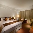 Double bedroom at Gala Hotel in Taipei, Taiwan