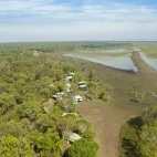 Aerial of the lodge at Bamurru Plains in Australia