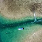 Aerial of Montgomery Reef in Australia