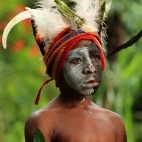 Young boy from the Melpa tribe in Mount Hagen, Papua New Guinea.