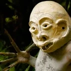 A member of the Pogla mud man tribe in Papua New Guinea.