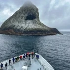 View of the Chatham Pyramid from a vessel, in the Subantarctic.