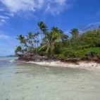 The golden shore of Vava'u Island, Tonga.