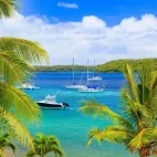 View of the Port of Refuge, in Neiafu, Vava'u. 