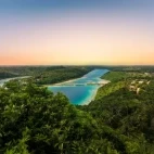 View of Vava'uat twilight from the Mt. Talau viewpoint.