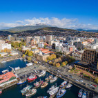 Aerial of Hobart, Tasmania, Australia