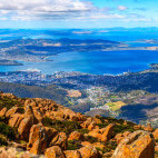 View from Mount Wellington in Hobart, Tasmania, Australia