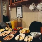 An example of one of the food spreads on Virgo.