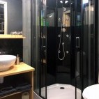 Bathroom at the Bear Centre Luxury Cabins in Kainuu, Finland.