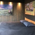 Bedroom at Bear Centre Luxury Cabins in Kainuu, Finland.