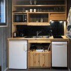 Kitchenette at the Bear Centre Luxury Cabins in Kainuu, Finland.