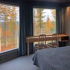 View from the cabin at Bear Centre Luxury Cabins in Kainuu, Finland.