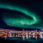 Northern Lights over Batsfjord in Norway