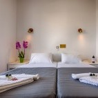 Twin bedroom at Hotel Alexis in Crete, Greece.