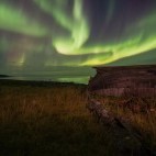 Northern lights above Varangerfjord, Norway