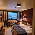 Double bedroom at Vardø Hotel in Norway
