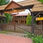 Exterior of Dworek Gawra in Białowieża, Poland