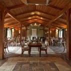 Restaurant at Dworek Gawra in Białowieża, Poland.