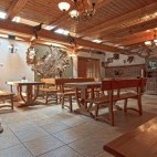 Restaurant at Dworek Gawra in Białowieża, Poland.