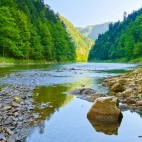 Pieniny Mountains and Dunajec river gorge in Poland