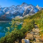 Path alongside Morskie Oko Lake in the Tatra Mountains, Poland