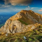 Sunset at Pietra Craiului Mountains in the Carpathians, Romania