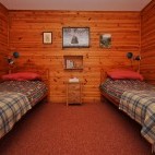 Bedroom at Aigas Field Centre accommodation in Scotland.