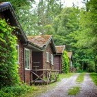 Lodges at Aigas Field Centre.