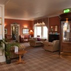 Reception area at Grant Arms Hotel in Grantown-on-Spey, Scotland.