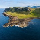 Aerial of Corran Beach on the Isle of Skye in Scotland