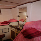 Cabin on board Hjalmar Bjorge in the Outer Hebrides, Scotland.