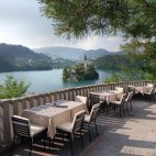 Belvedere Pavilion in Lake Bled, Slovenia.