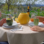 Dining at Tourist Farm Strle in Slovenia