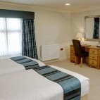 Twin bedroom at Knight's Hill Hotel, Norfolk