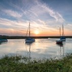 Boats on River Glaven at Blakeney, Norfolk