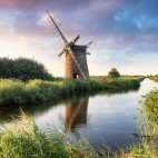 Ruins of Brograve Windmill in the Norfolk Broads