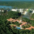Aerial of Belmond Hotel Das Cataratas in Iguaçu Falls, Brazil