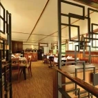 Restaurant on board Mutum Expeditions Houseboat, Brazil