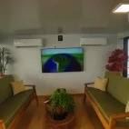 Lounge area on board Naturezas, Brazil