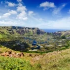 Rano Kau volcano crater in Easter Island, Chile