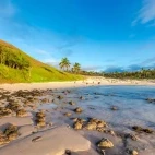 Anakena Beach in Easter Island, Chile