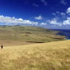 Hiking an ancient volcano in Easter Island, Chile