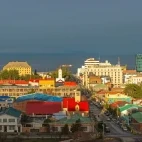 Sunset at Punta Arenas in Chile