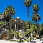 Cerro de Santa Lucia & Mounmental Fountain of Neptune in Santiago, Chile