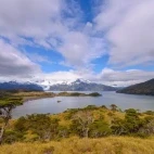 View of the stunning landscape with mountains, in Patagonia, Chile.