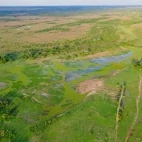 Aerial view of Hato la Aurora, Colombia.