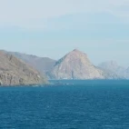 Mountains and islands at the entrance of Magdalena Bay.