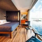 Bedroom suite on board the Aria Amazon, Peru.