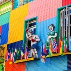 Colourful buildings in La Boca neighbourhood, Buenos Aires, Argentina